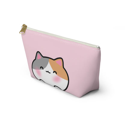 Yellow Kitty Face & Tail - Cute Accessory Pouch | Pudding Kitties