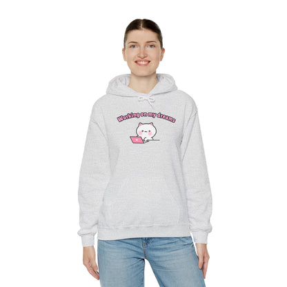 Working on my Dreams – Cozy Unisex Hoodie | Pudding Kitties