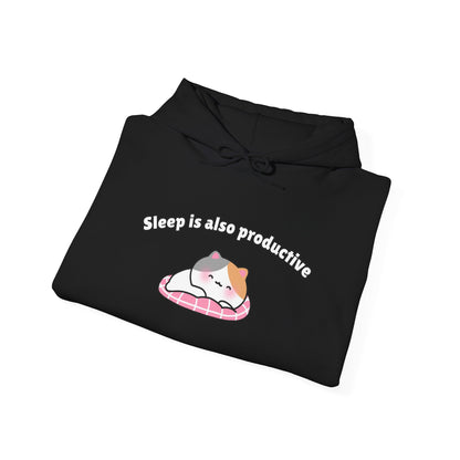 Sleep is also productive – Cozy Unisex Hoodie | Pudding Kitties