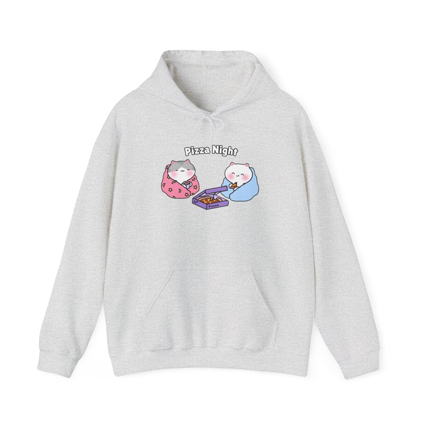 Pizza Night – Cozy Unisex Hoodie | Pudding Kitties