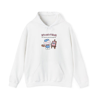 It's Art O'clock – Cozy Unisex Hoodie | Pudding Kitties