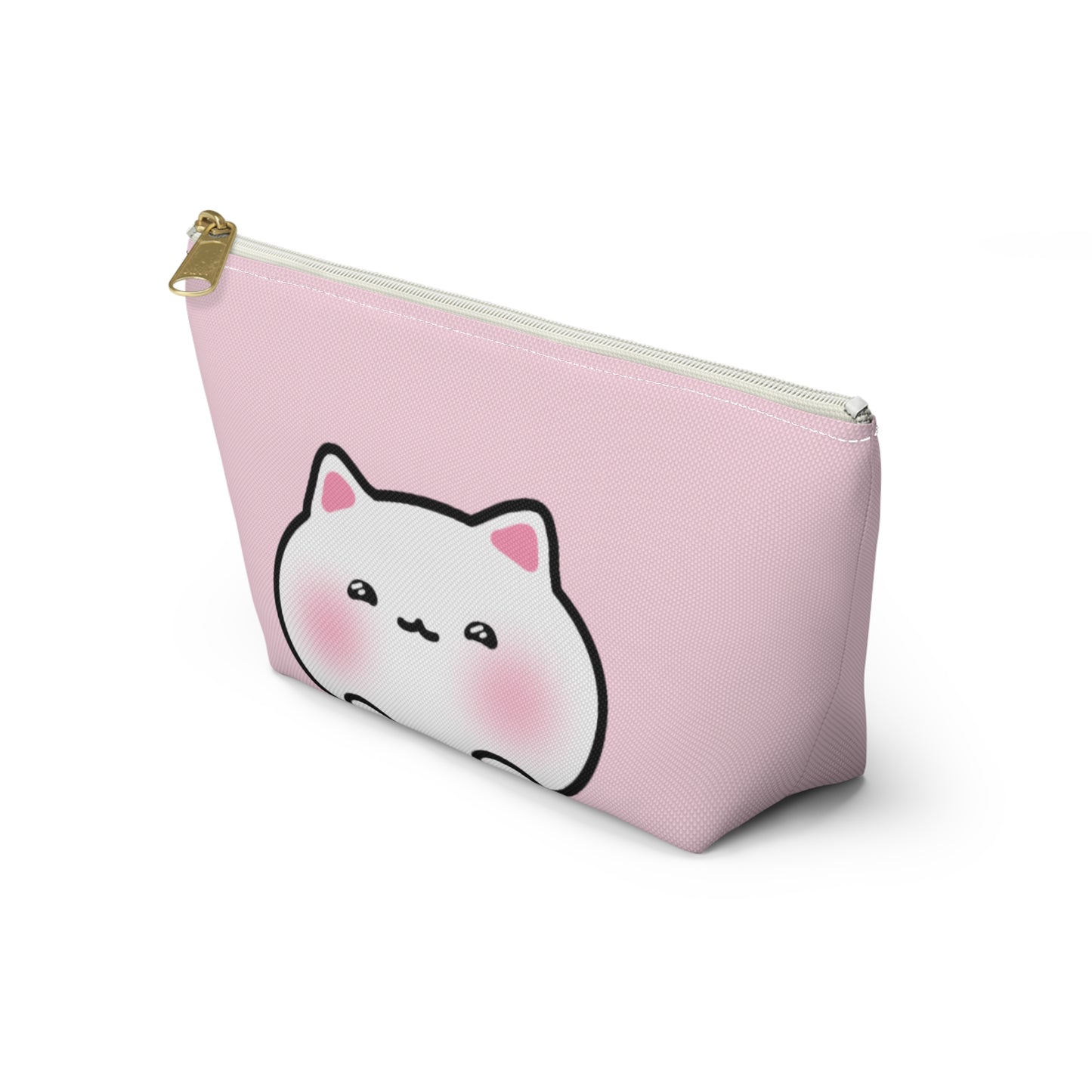 White Kitty Face & Tail - Cute Accessory Pouch | Pudding Kitties