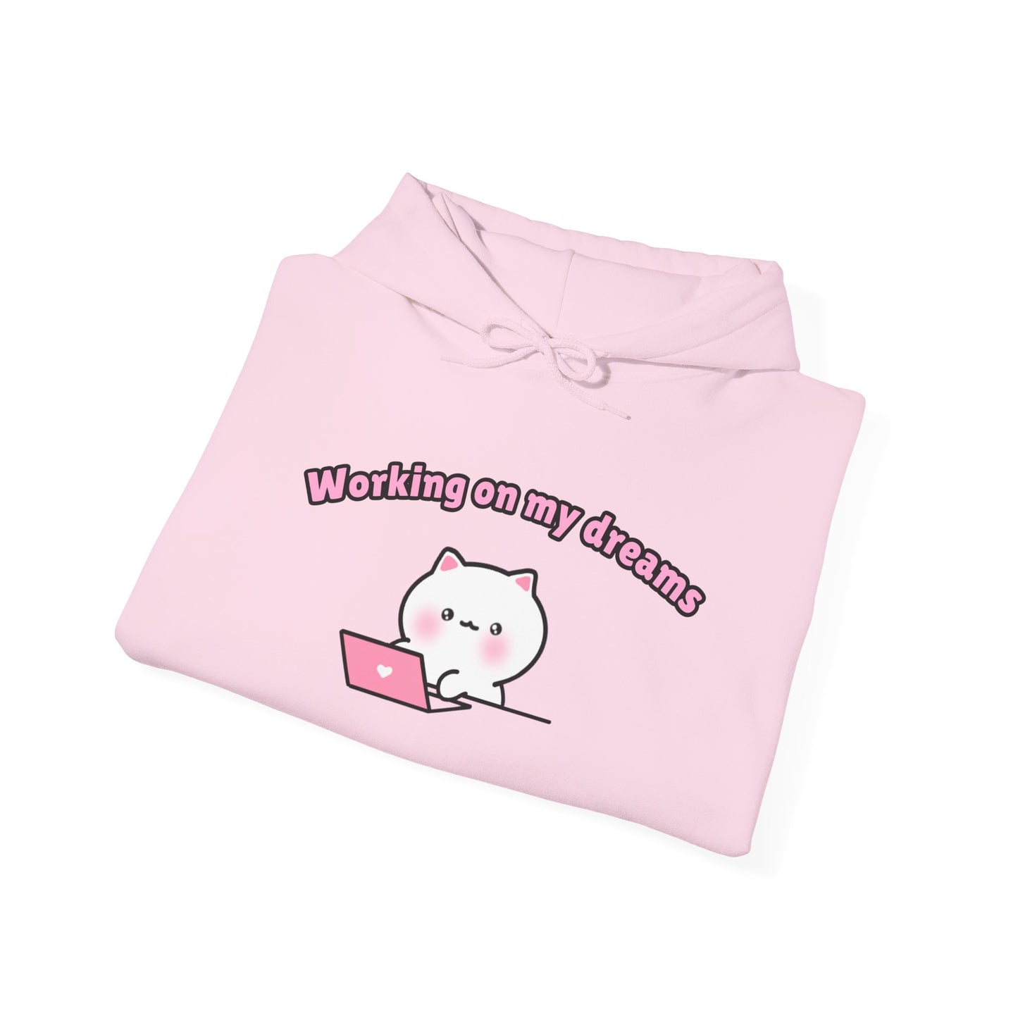 Working on my Dreams – Cozy Unisex Hoodie | Pudding Kitties