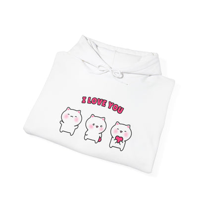 I Love You – Cozy Unisex Hoodie | Pudding Kitties