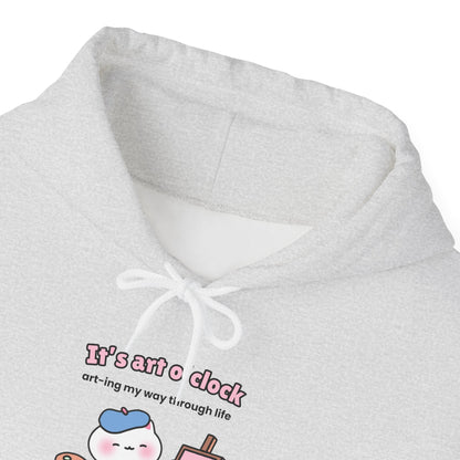 It's Art O'clock – Cozy Unisex Hoodie | Pudding Kitties