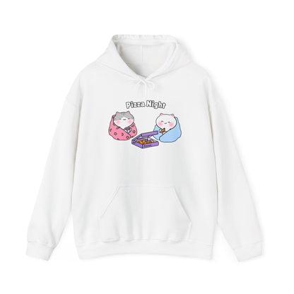 Pizza Night – Cozy Unisex Hoodie | Pudding Kitties