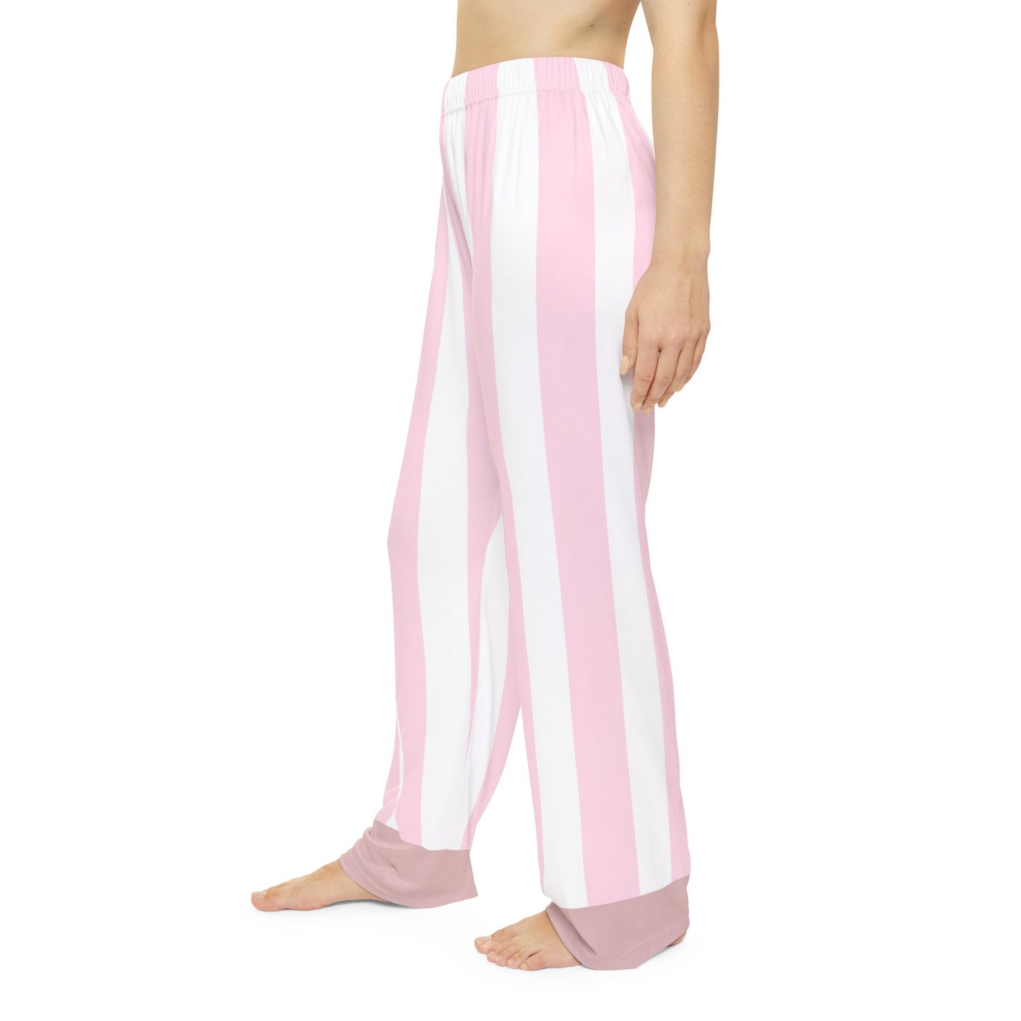 Spill the Tea Pajama Bottoms - Pink Stripes & Brown Line | Pudding Kitties