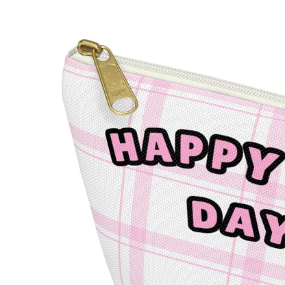 Happy Day - Pink Stripes Small Accessory Pouch | Pudding Kitties