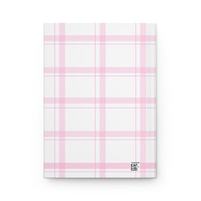 Happy Day - Pink Checkered Hardcover Journal Lined Pages | Pudding Kitties