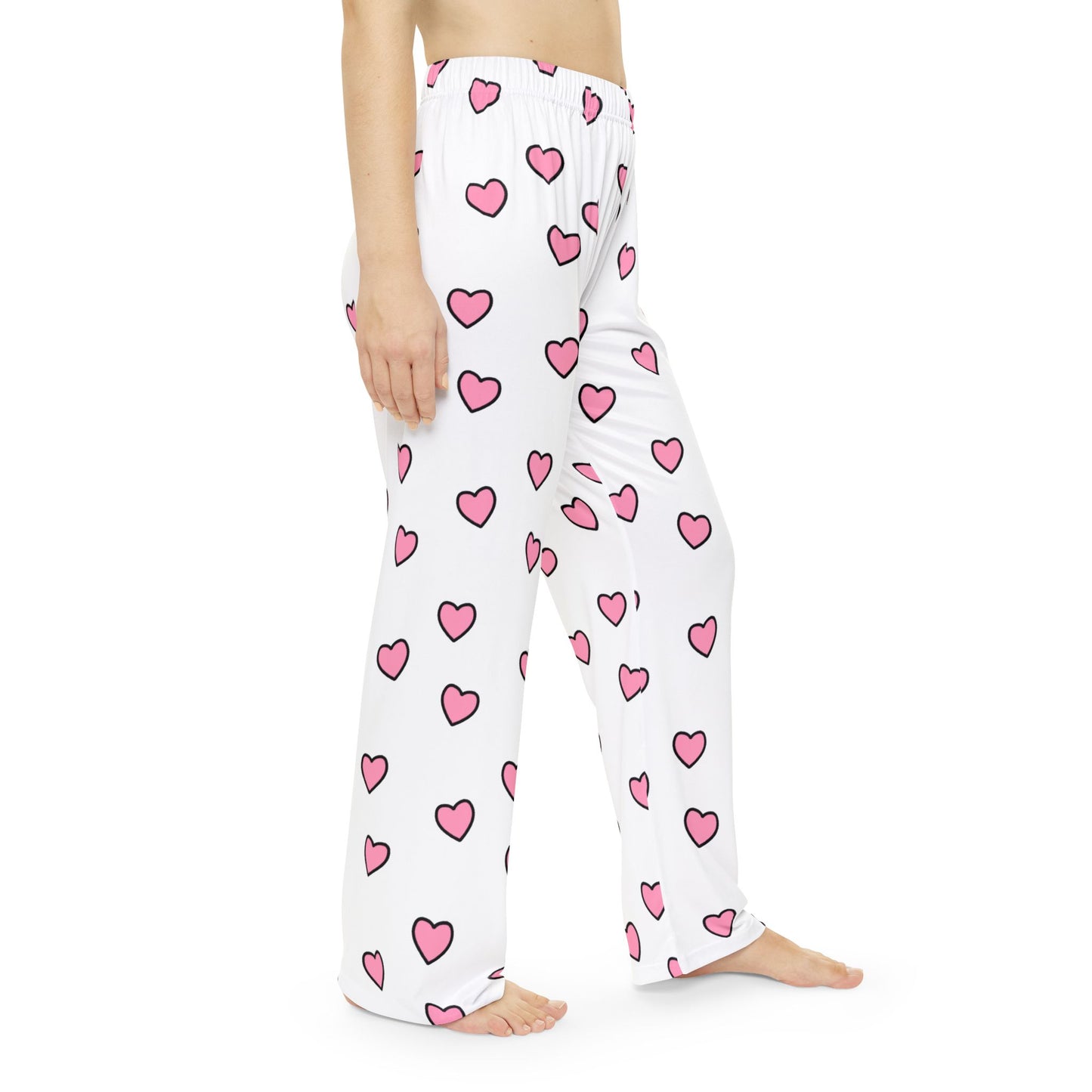 Pink Heart Pajama Bottoms | Pudding Kitties