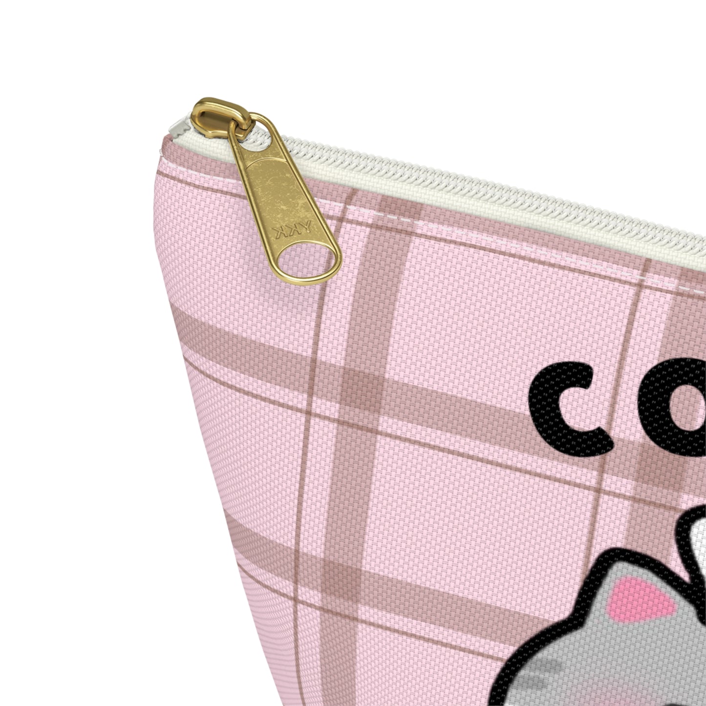 Cookie - Brown Stripes Pink Small Accessory Pouch | Pudding Kitties