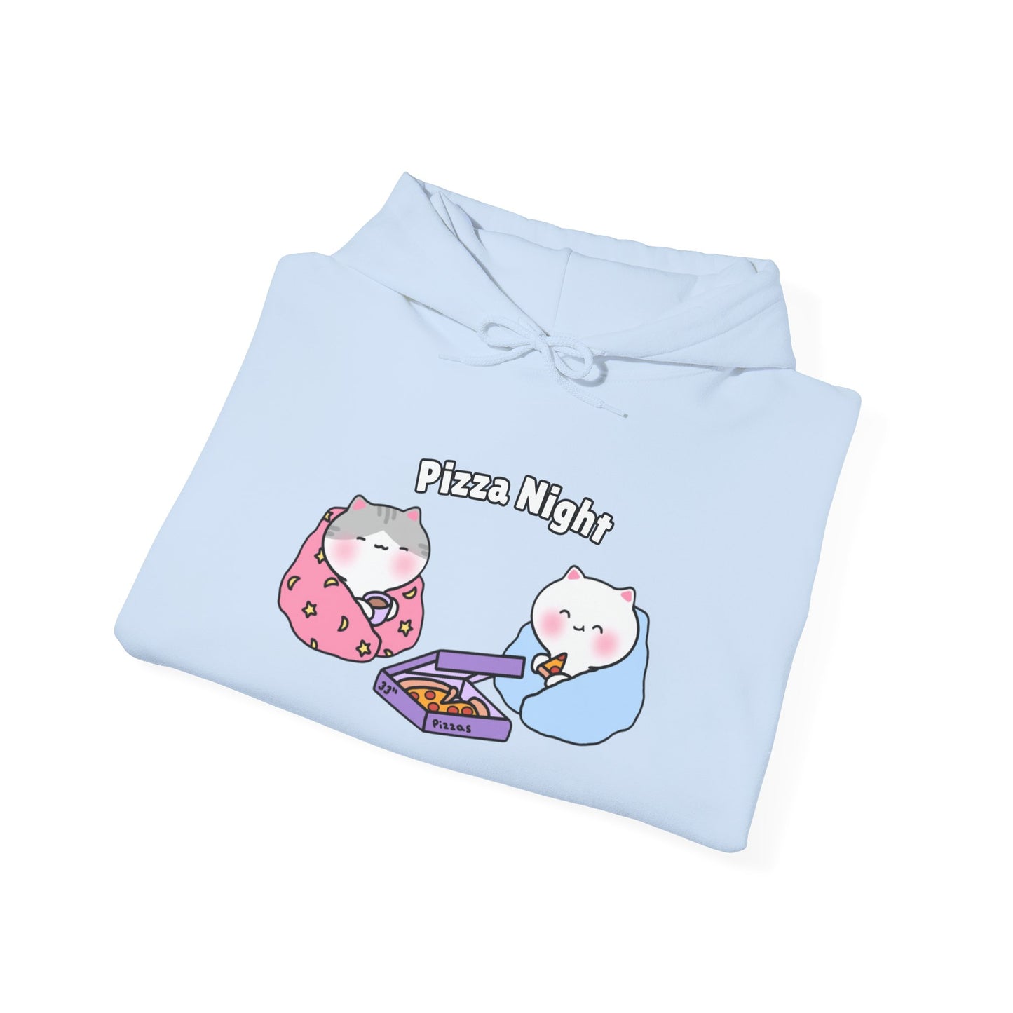 Pizza Night – Cozy Unisex Hoodie | Pudding Kitties