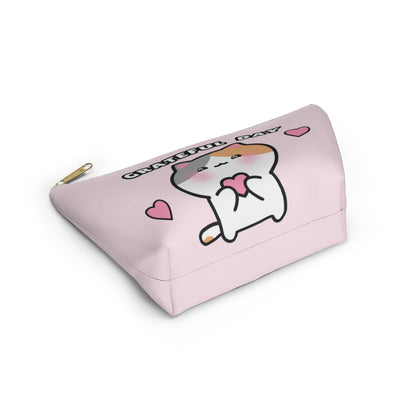 Grateful Day - Pink Hearts Small Accessory Pouch | Pudding Kitties