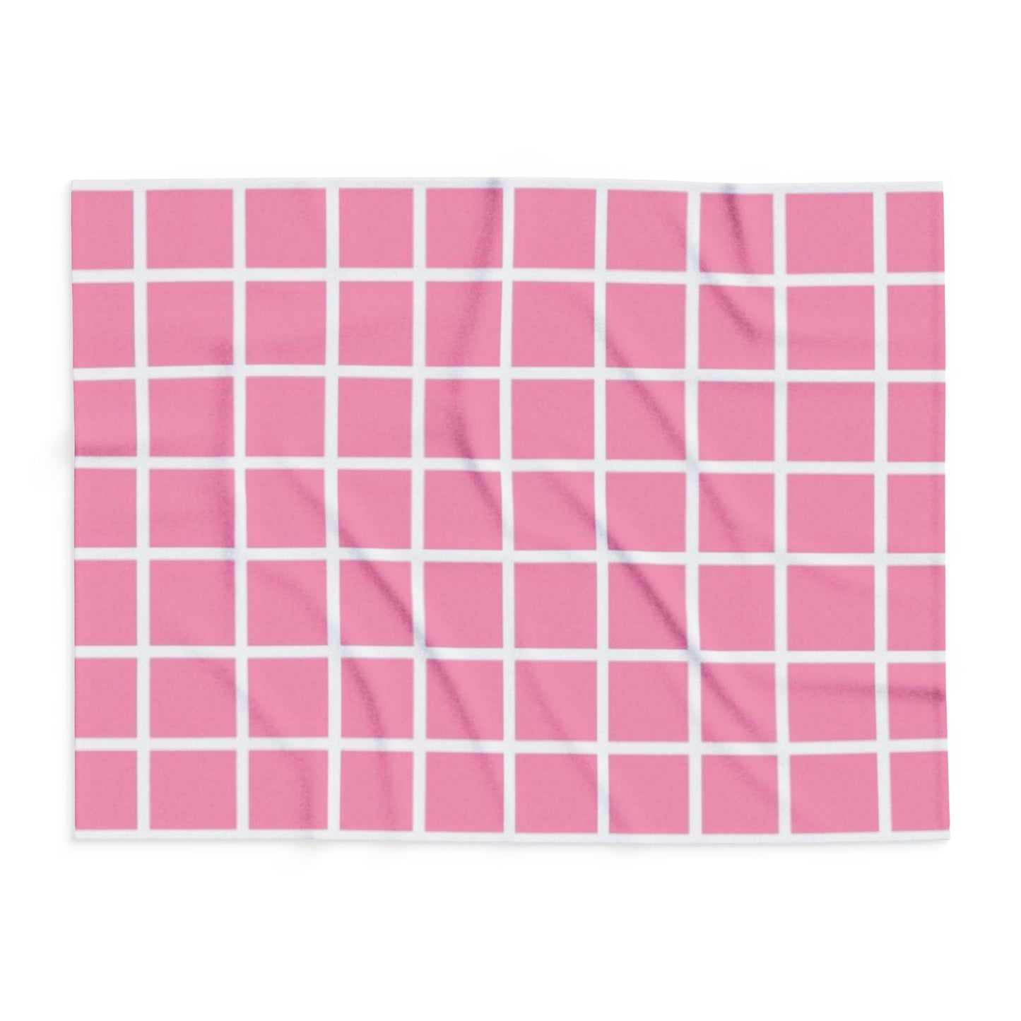 Pink Blanket with White Lines by Lofi Cute Kitties - Soft Arctic Fleece