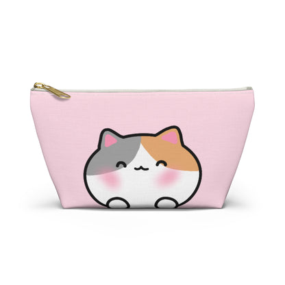 Yellow Kitty Face & Tail - Cute Accessory Pouch | Pudding Kitties