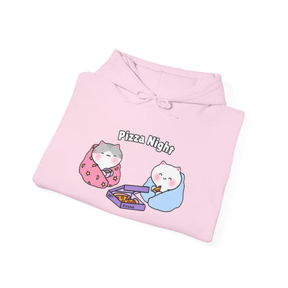 Pizza Night – Cozy Unisex Hoodie | Pudding Kitties