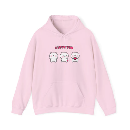 I Love You – Cozy Unisex Hoodie | Pudding Kitties