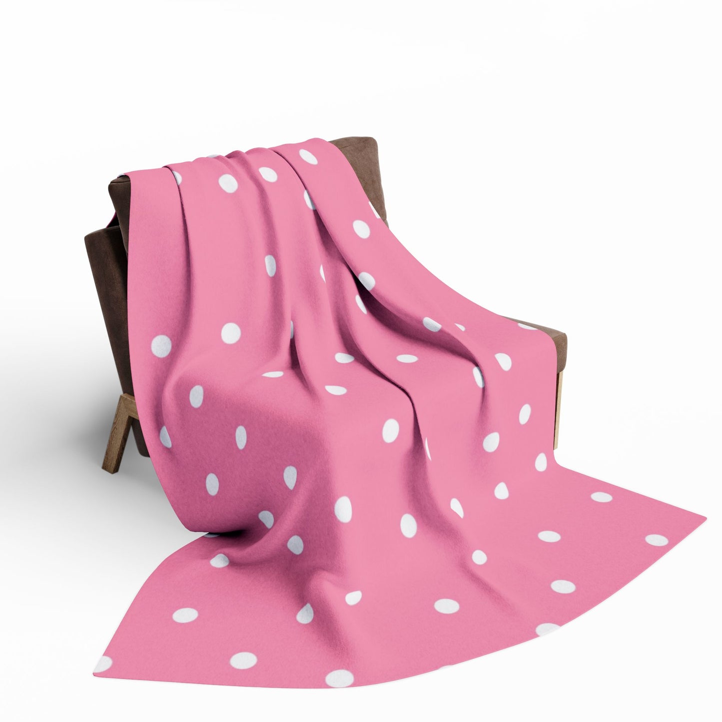 Pink Blanket with White Dots by Lofi Cute Kitties - Soft Arctic Fleece