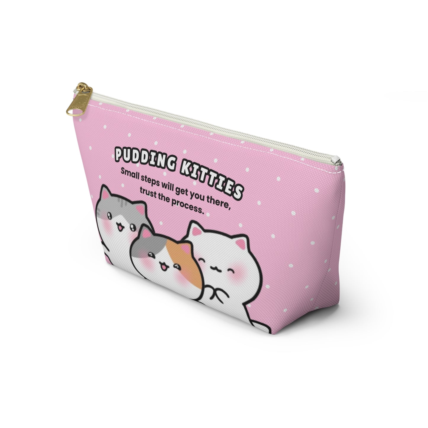 Trust the Process - Pink Small Accessory Pouch | Pudding Kitties