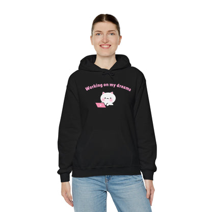 Working on my Dreams – Cozy Unisex Hoodie | Pudding Kitties